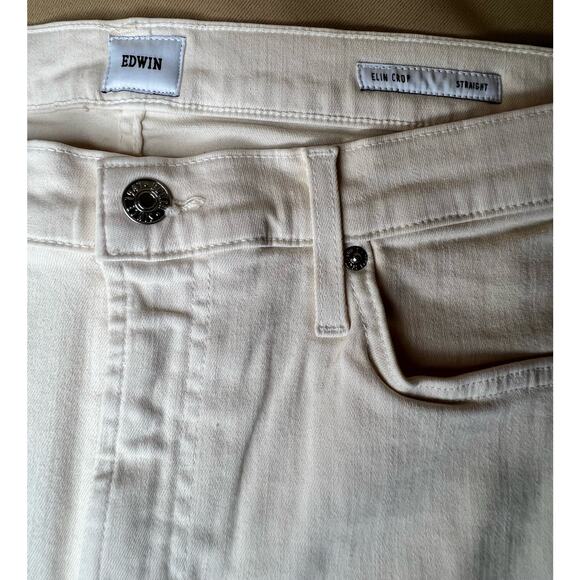 Edwin Elin Crop Vanilla Straight Leg Jeans 32 NWT - Picture 10 of 15